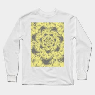 Yellow Floral Fractal Long Sleeve T-Shirt